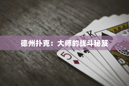德州撲克：大師的戰斗秘笈