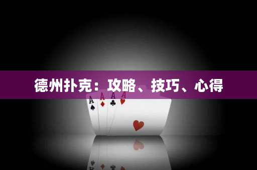 德州撲克：攻略、技巧、心得