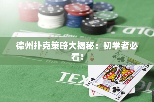 德州撲克策略大揭秘：初學者必看！