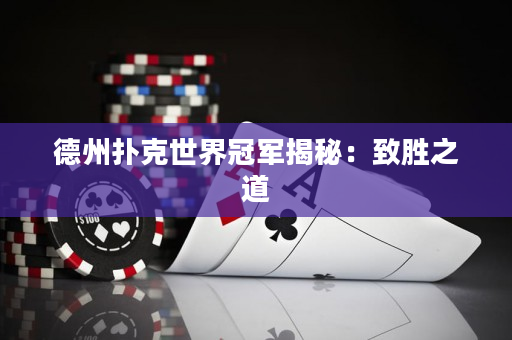德州撲克世界冠軍揭秘：致勝之道