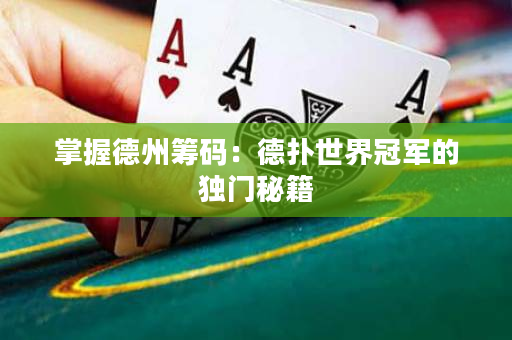 掌握德州籌碼：德撲世界冠軍的獨門秘籍