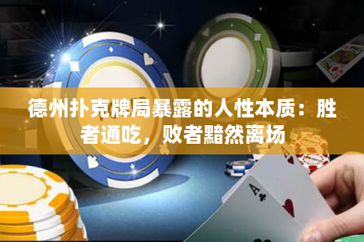 德州撲克牌局暴露的人性本質：勝者通吃，敗者黯然離場