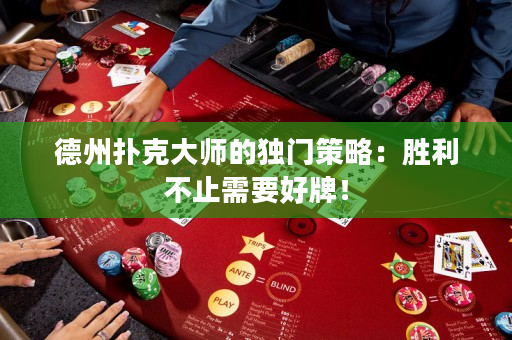 德州撲克大師的獨(dú)門策略：勝利不止需要好牌！