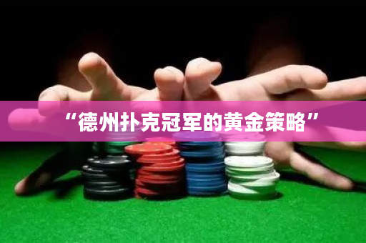 “德州撲克冠軍的黃金策略”